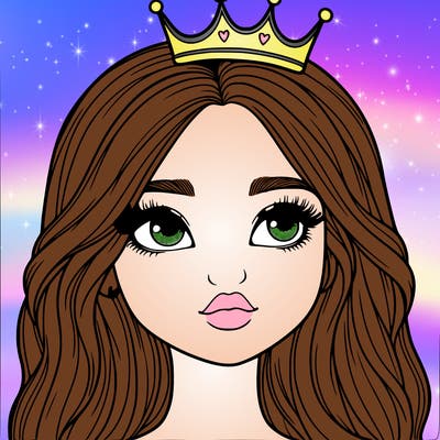 a realistic girl with a crown on