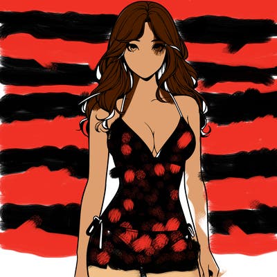 realistic girl with a revealing swimsuit