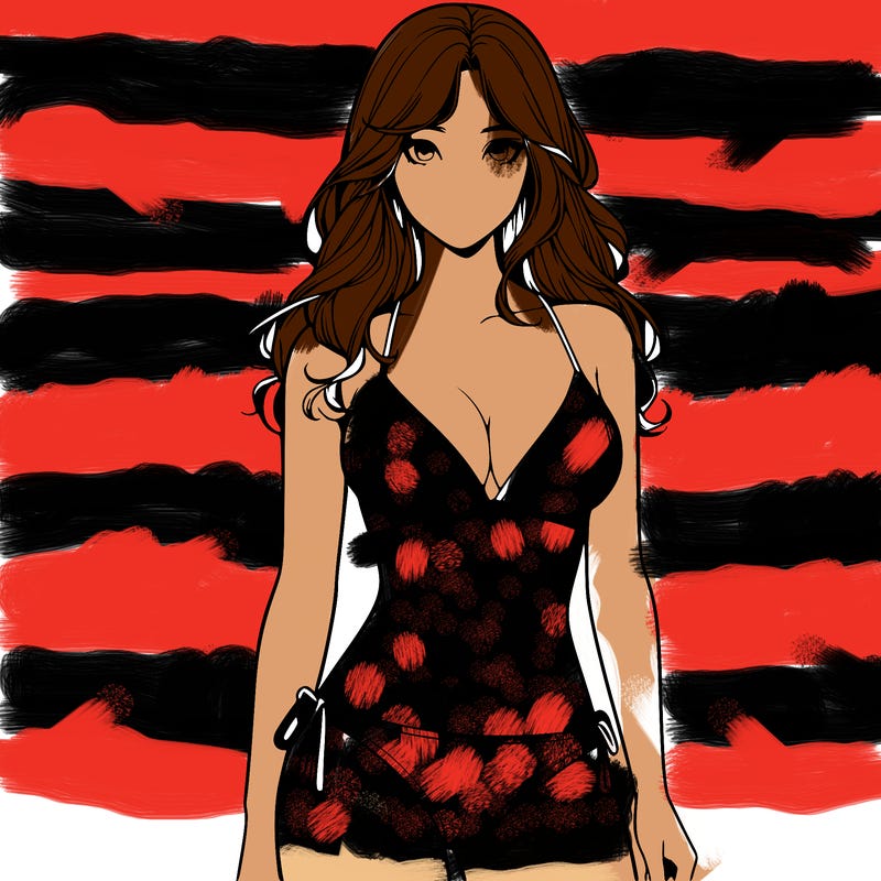 realistic girl with a revealing swimsuit