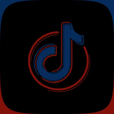 tiktok logo neon