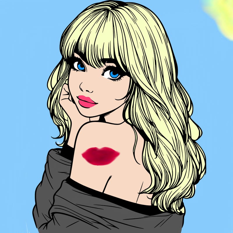 realistic girl with bangs looking over her shoulder