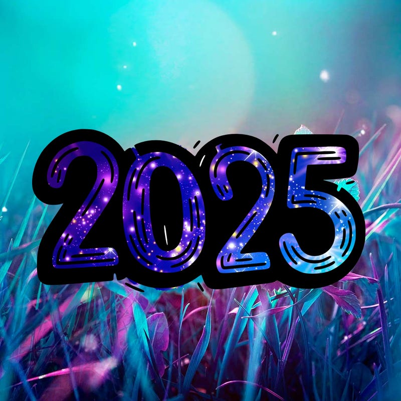 one line scrawled numbers sketch design “2025”