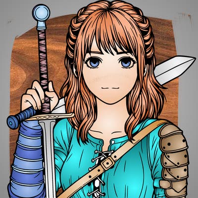 realistic girl with a sword