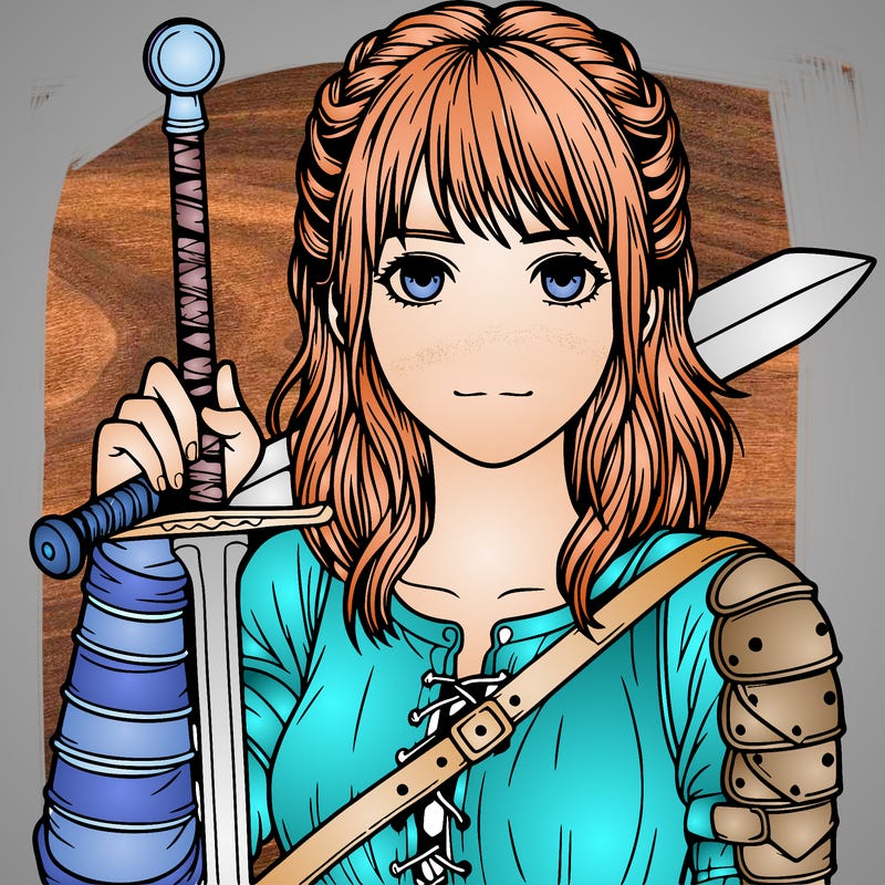 realistic girl with a sword