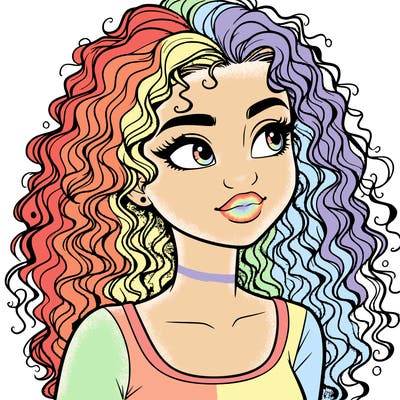 realistic girl with curly hair