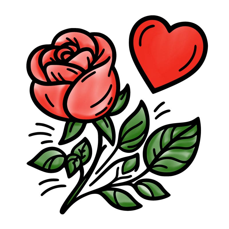 rose and heart