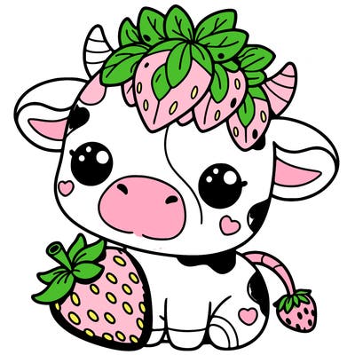 cute strawberry cow