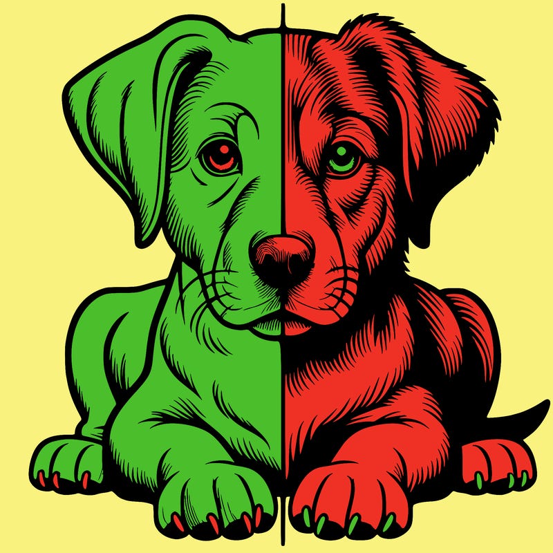 realistic dog split picture