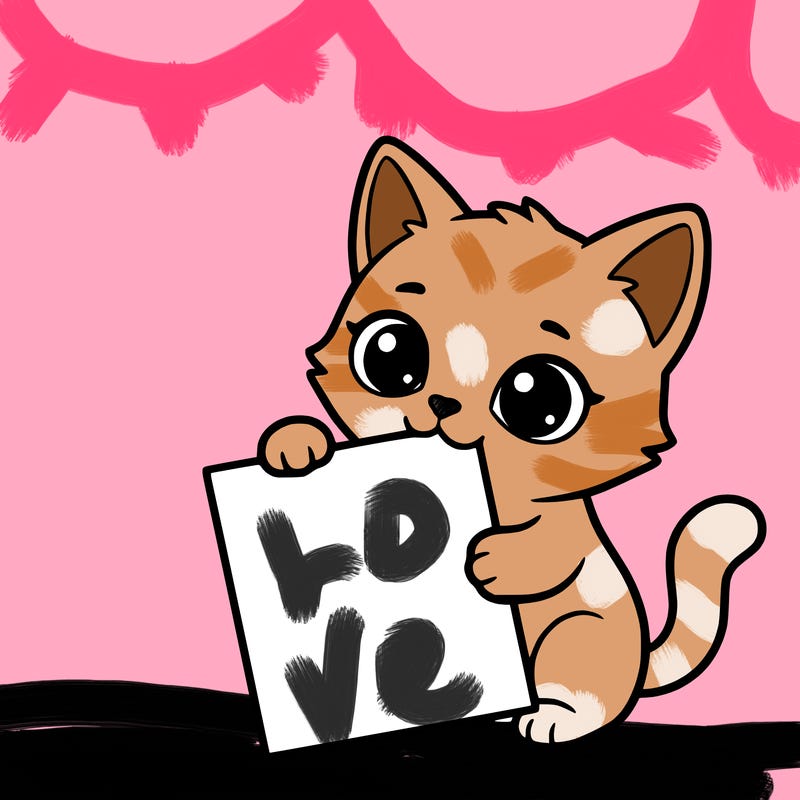 a small cat with a blank sheet of paper in its hand. the cat is sooooooo cute!