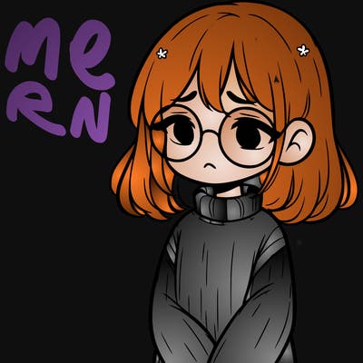 sad girl with glasses in a sweater