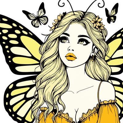 butterfly fairy realistic girl