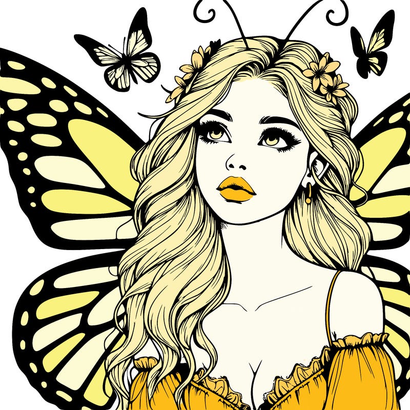 butterfly fairy realistic girl