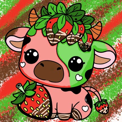 cute strawberry cow