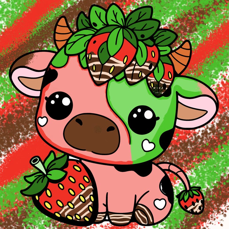 cute strawberry cow