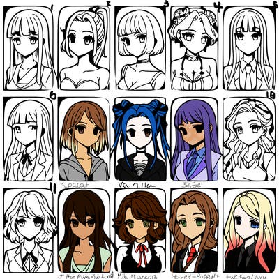 girls that look diffrent anime