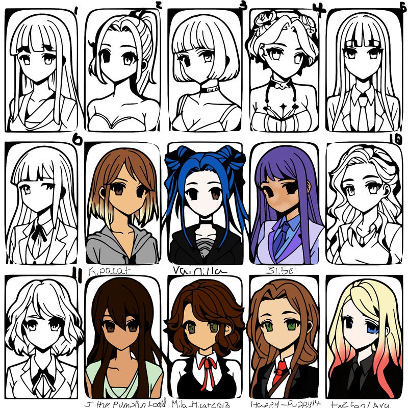 girls that look diffrent anime