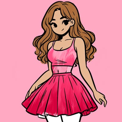 woman in a skirt and crop top