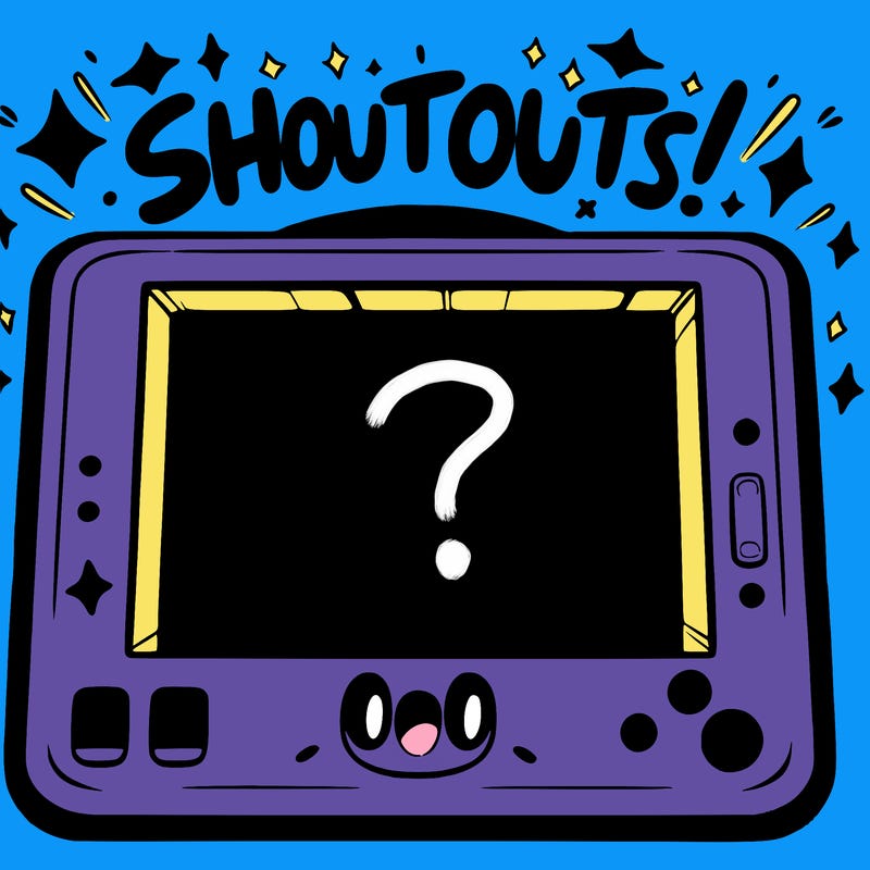 blank canvas that says above it shoutouts