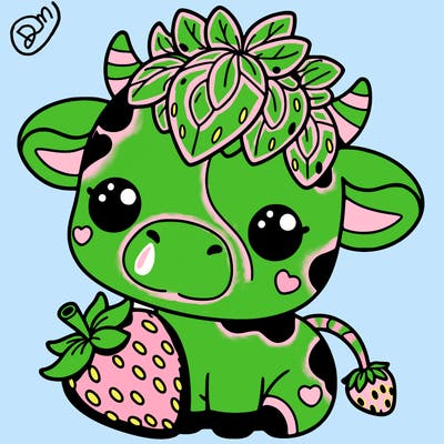 cute strawberry cow