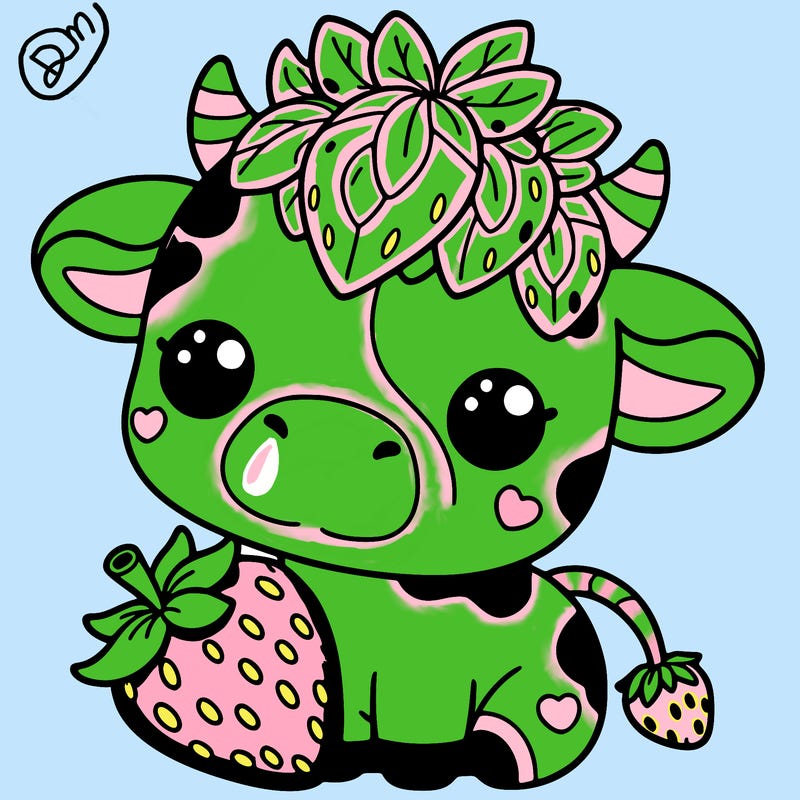 cute strawberry cow