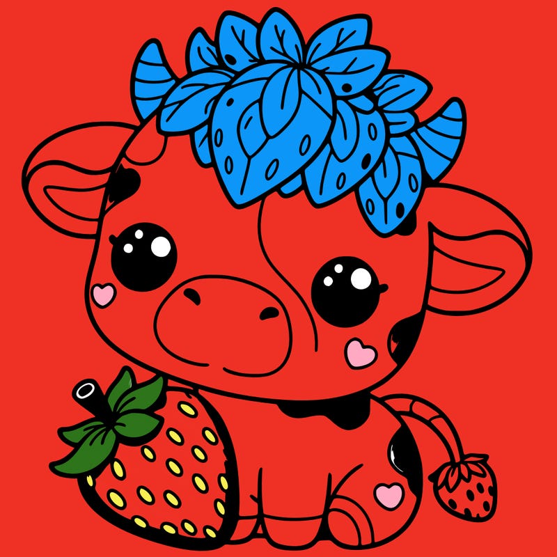 cute strawberry cow