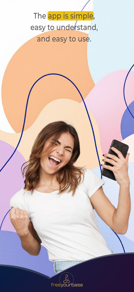 Fear Therapy - Happy woman celebrating success while using the simple and intuitive Fear Therapy app