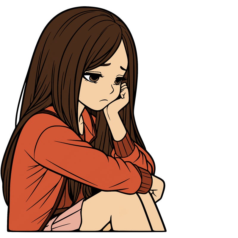 a realistic girl with depression