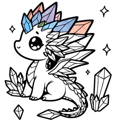 little cute crystal dragon