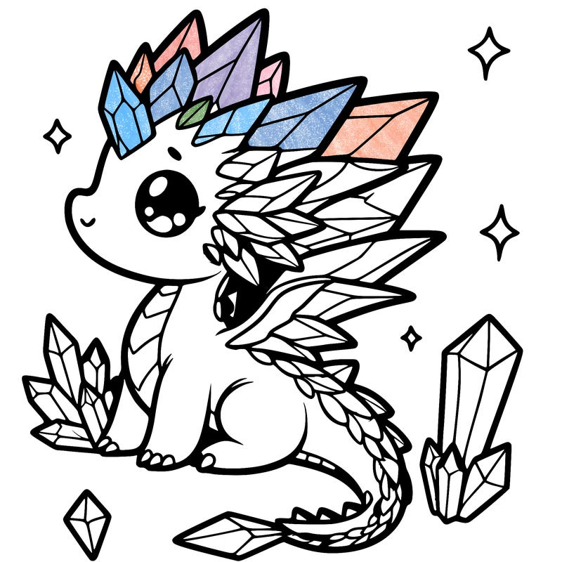 little cute crystal dragon