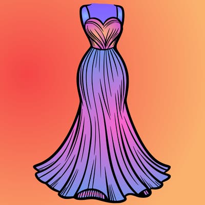 attractive long fashion dress