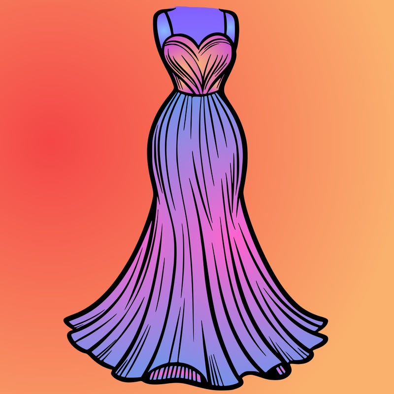 attractive long fashion dress