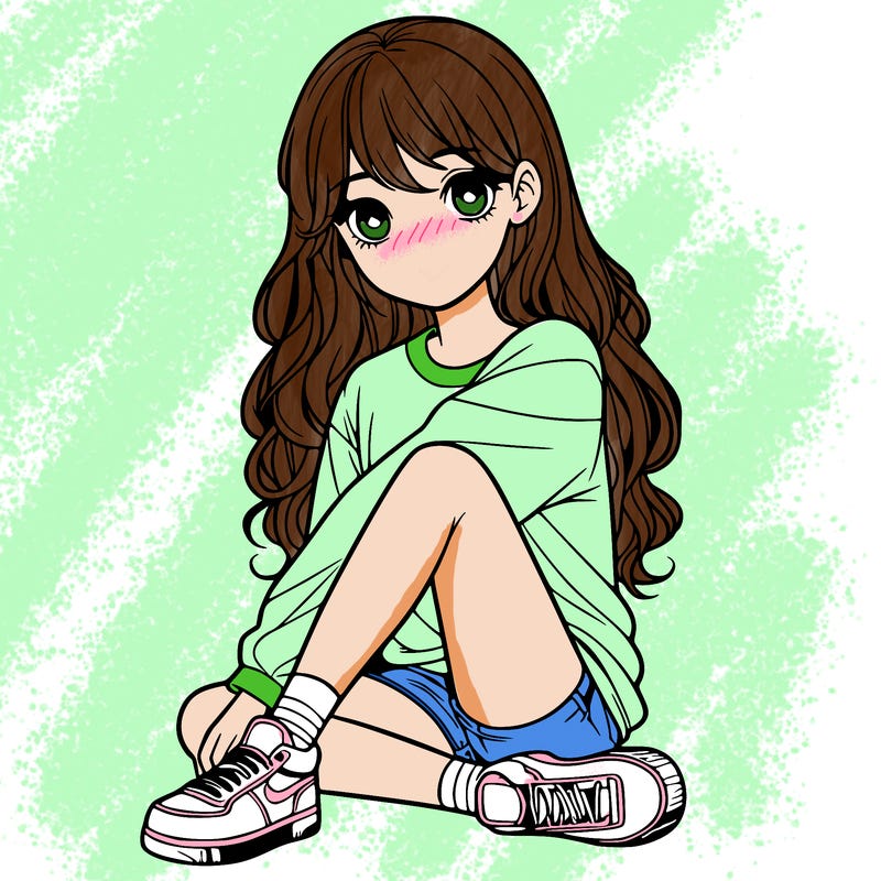 girl sitting realistic