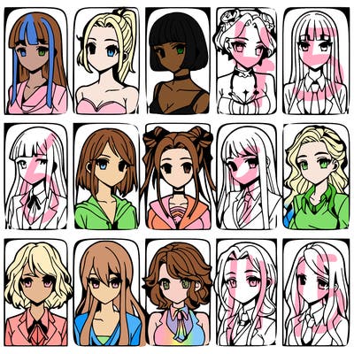 girls that look diffrent anime