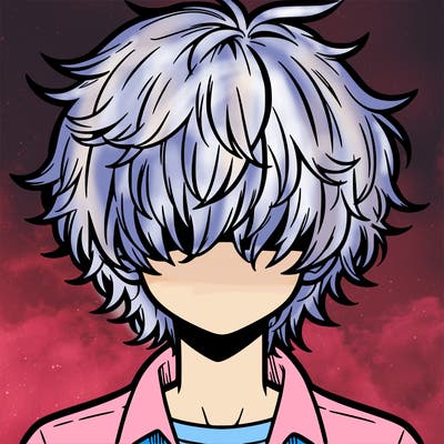 manga boy fluffy hair covering his eyes