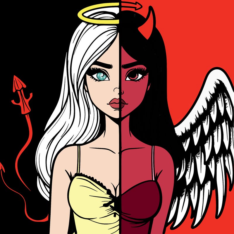 devil vs angel realistic girl