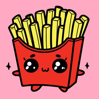 a cute. french fries