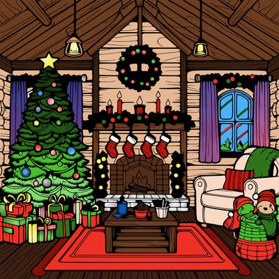 christmas house interior