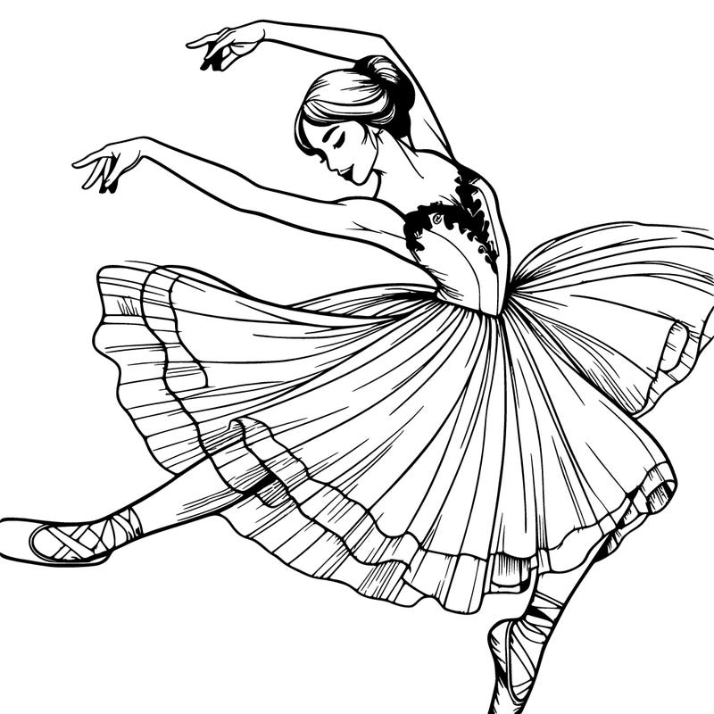 beautiful ballet dancer dancing free, realistic art
