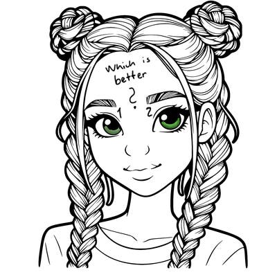 realistic girl with braids