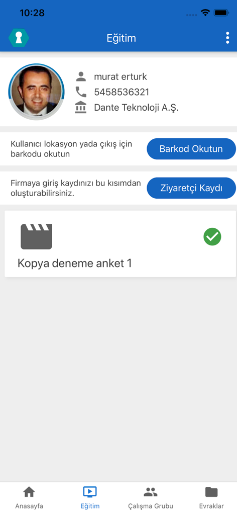 Wellcome - Interface de l'application Wellcome montrant le profil d'un visiteur et la progression de sa formation de sécurité
