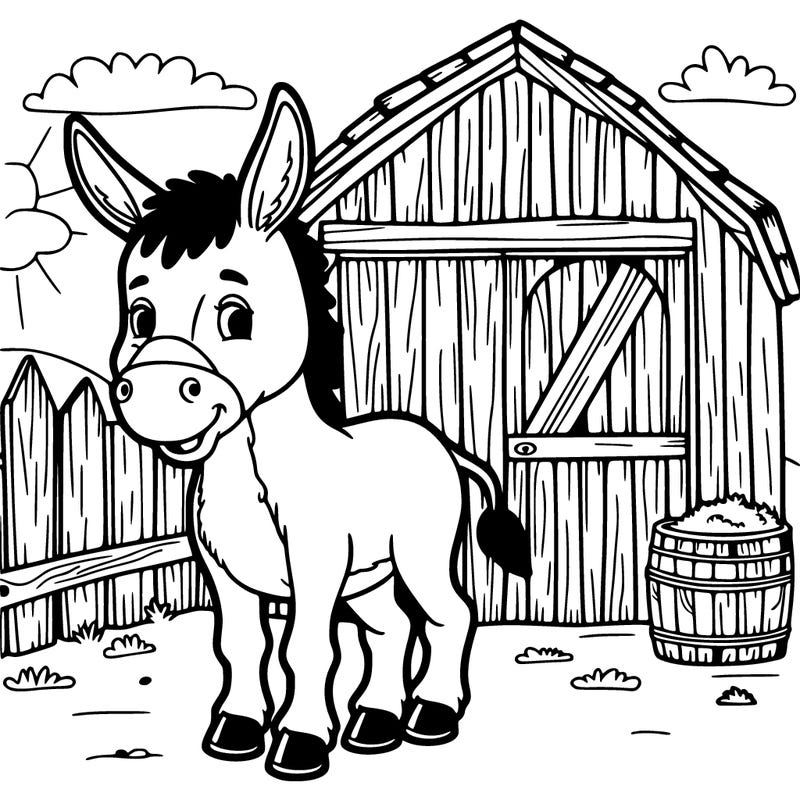 donkey in his barn
