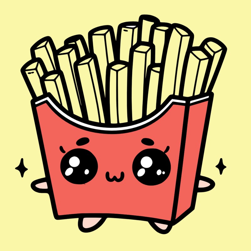 a cute. french fries
