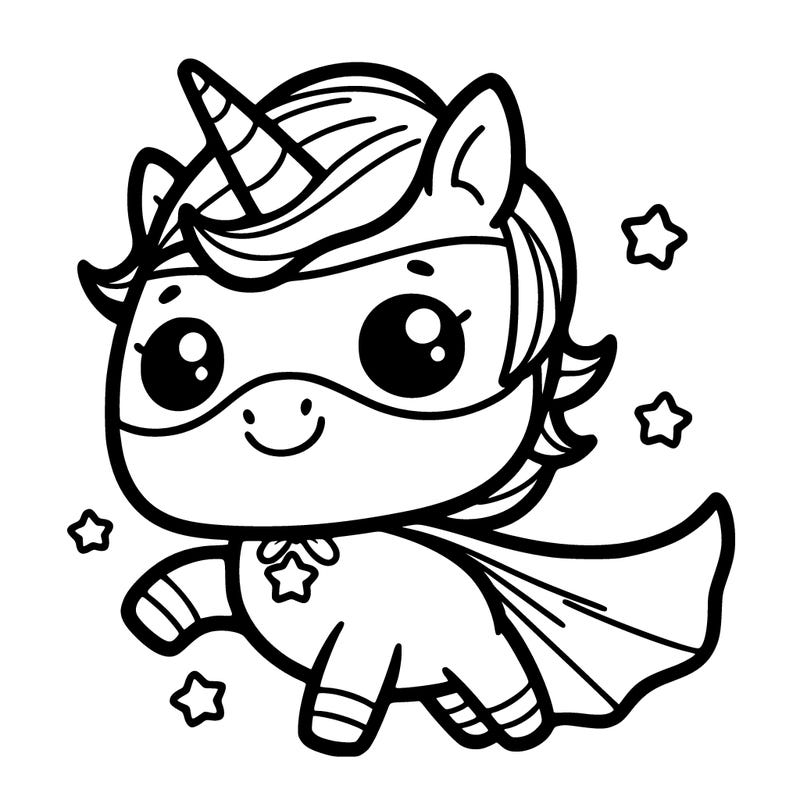cute superhero unicorn