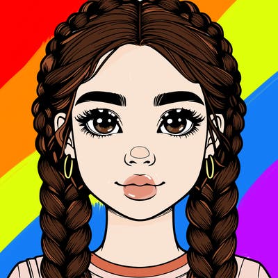 realistic girl with braids