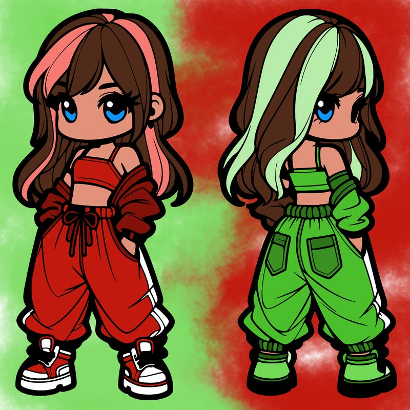 girl in crop top and baggy pants