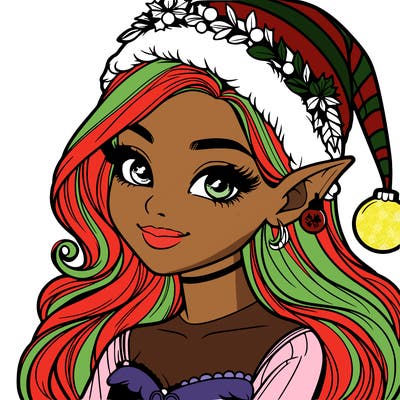 christmas girl elf realistic