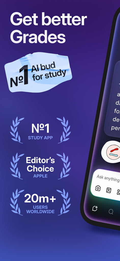 Knowunity: AI Study Tutor - Écran promotionnel de l'application Knowunity mettant en avant son statut de meilleure application d'étude avec plus de 20 millions d'utilisateurs