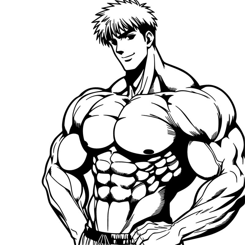muscular guy anime handsome