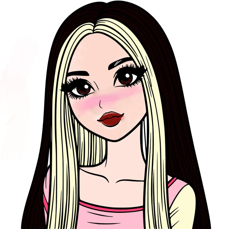 realistic girl with straight and long hair