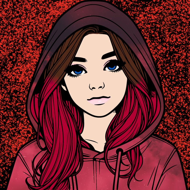 realistic girl with a hoodie
